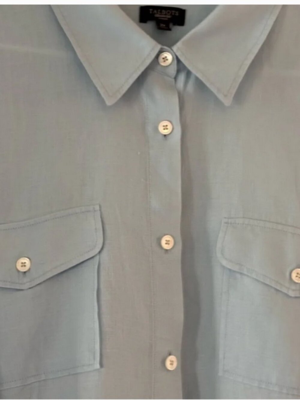 FOR HELEN:  Talbot's Blue 100% Irish Linen Shirt sz 16W